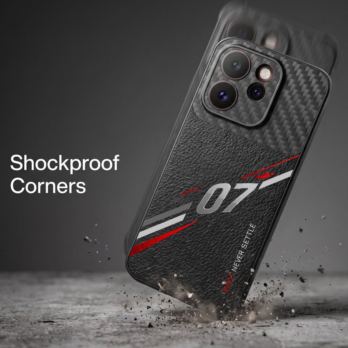 Oppo Reno 15 Pro Mini 5G Racing Edition Carbon Fiber Leather Hybrid Back Case