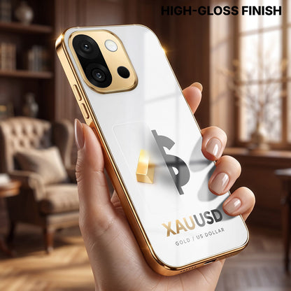 OnePlus 13s 5G Luxury XAU/USD Gold Electroplated Glass Phone Back Case