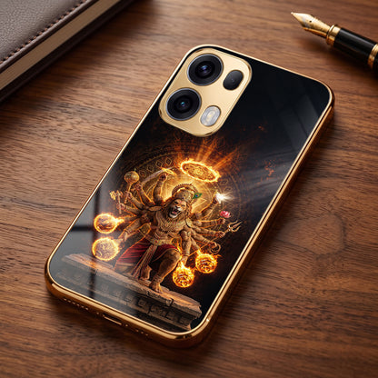 Oppo Reno 13 Pro 5G Lord Narasimha Gold Electroplated Glass Phone Back Case