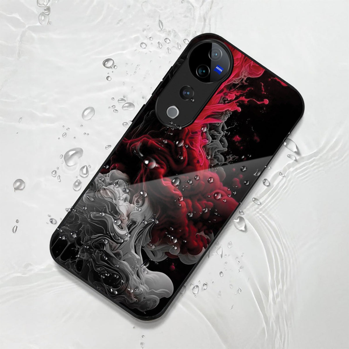 Vivo V40 Pro 5G Premium Acrylic Shockproof Glass Back Case (Infernal Drift)