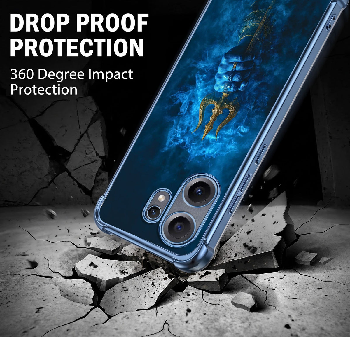 Nothing Phone 2 Pro 5G Premium Golden Trishul Airbags Printed Back Case