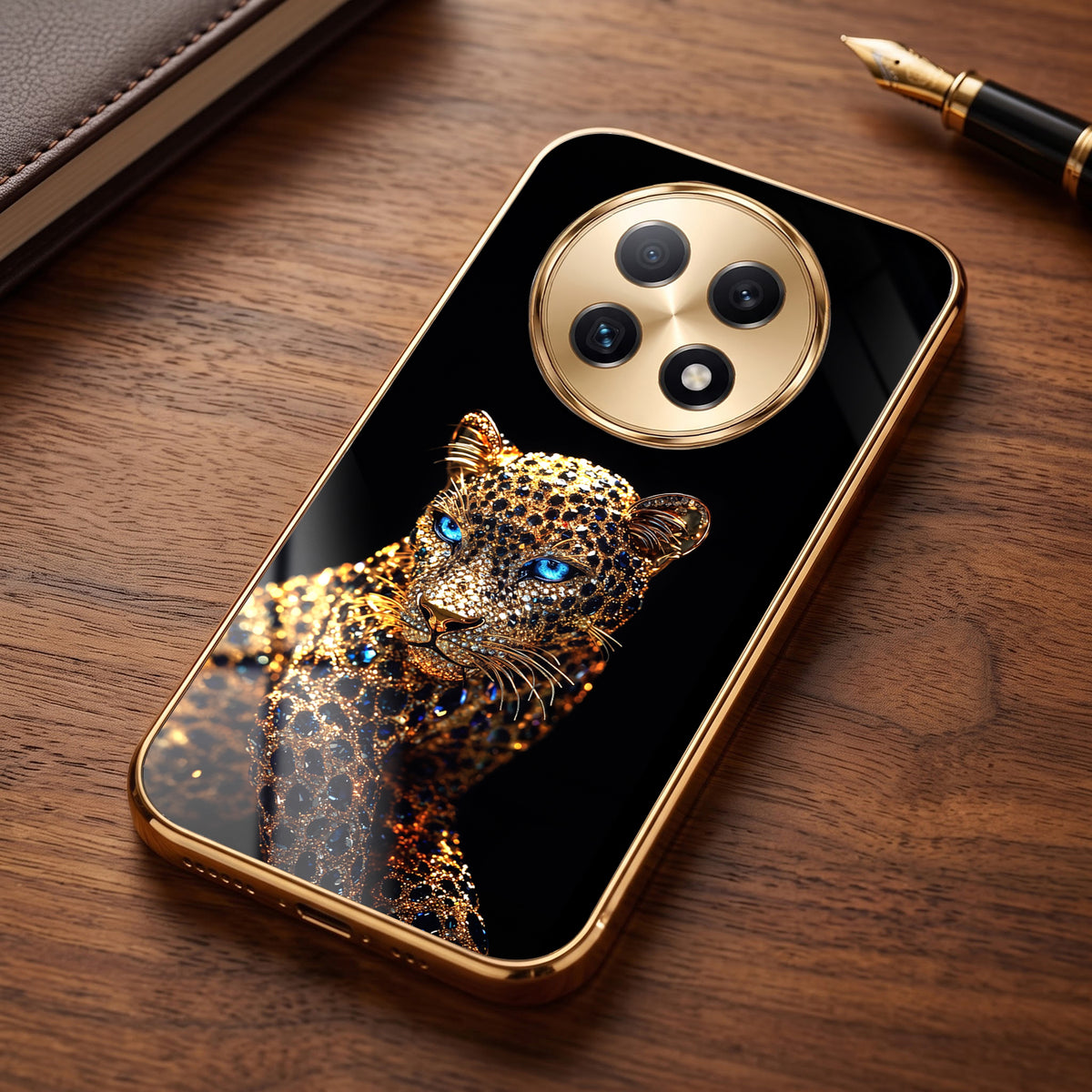 Oppo F29 Pro 5G Panther Gold Electroplated Glass Phone Back Case