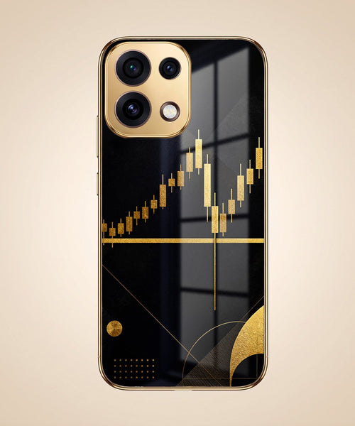Oppo Reno 16C 5G Trading Candles Gold Electroplated Glass Phone Back Case