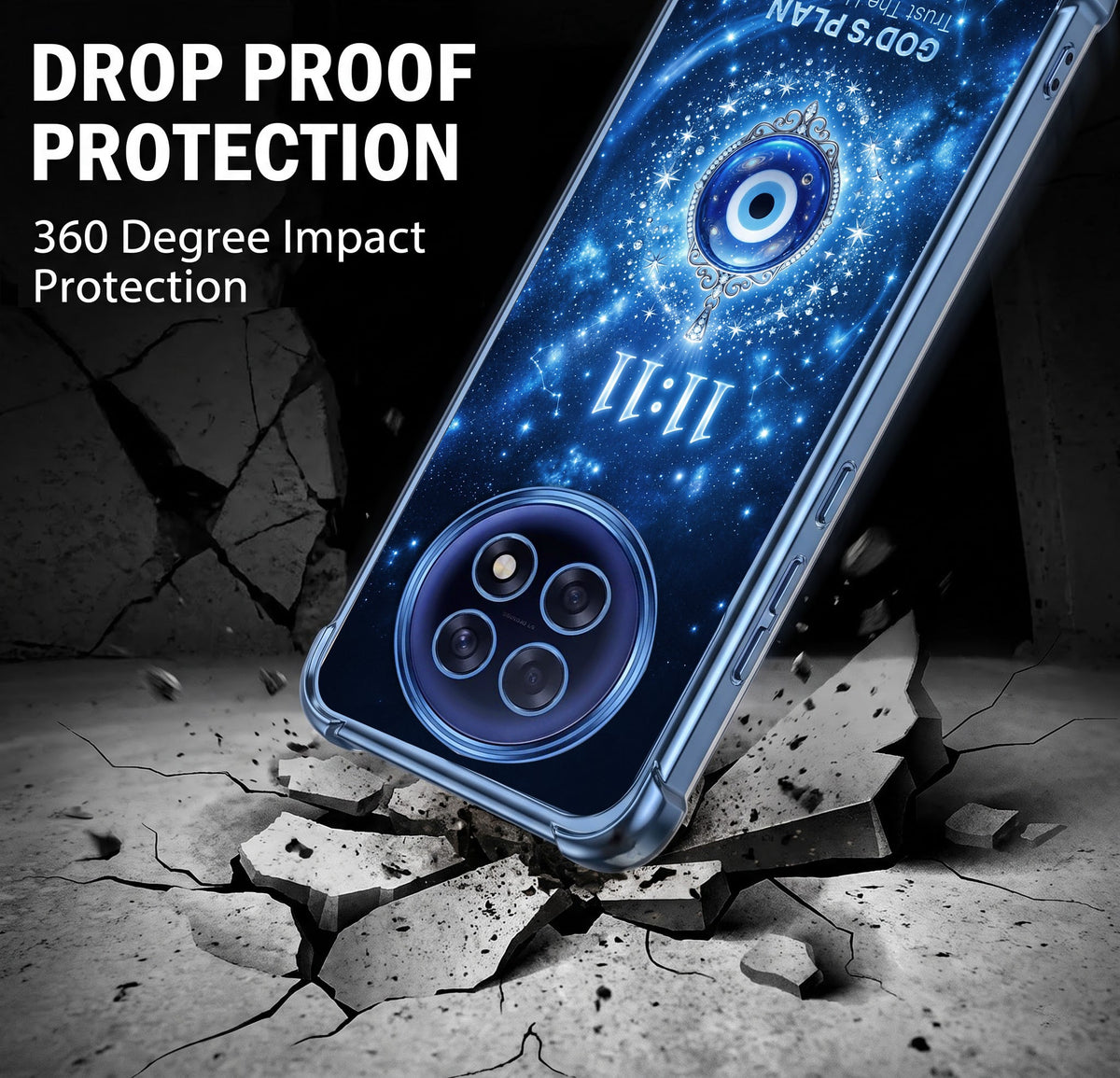 Oppo F31 Pro+ 5G Premium God’s Plan Evil Eye Airbags Printed Back Case
