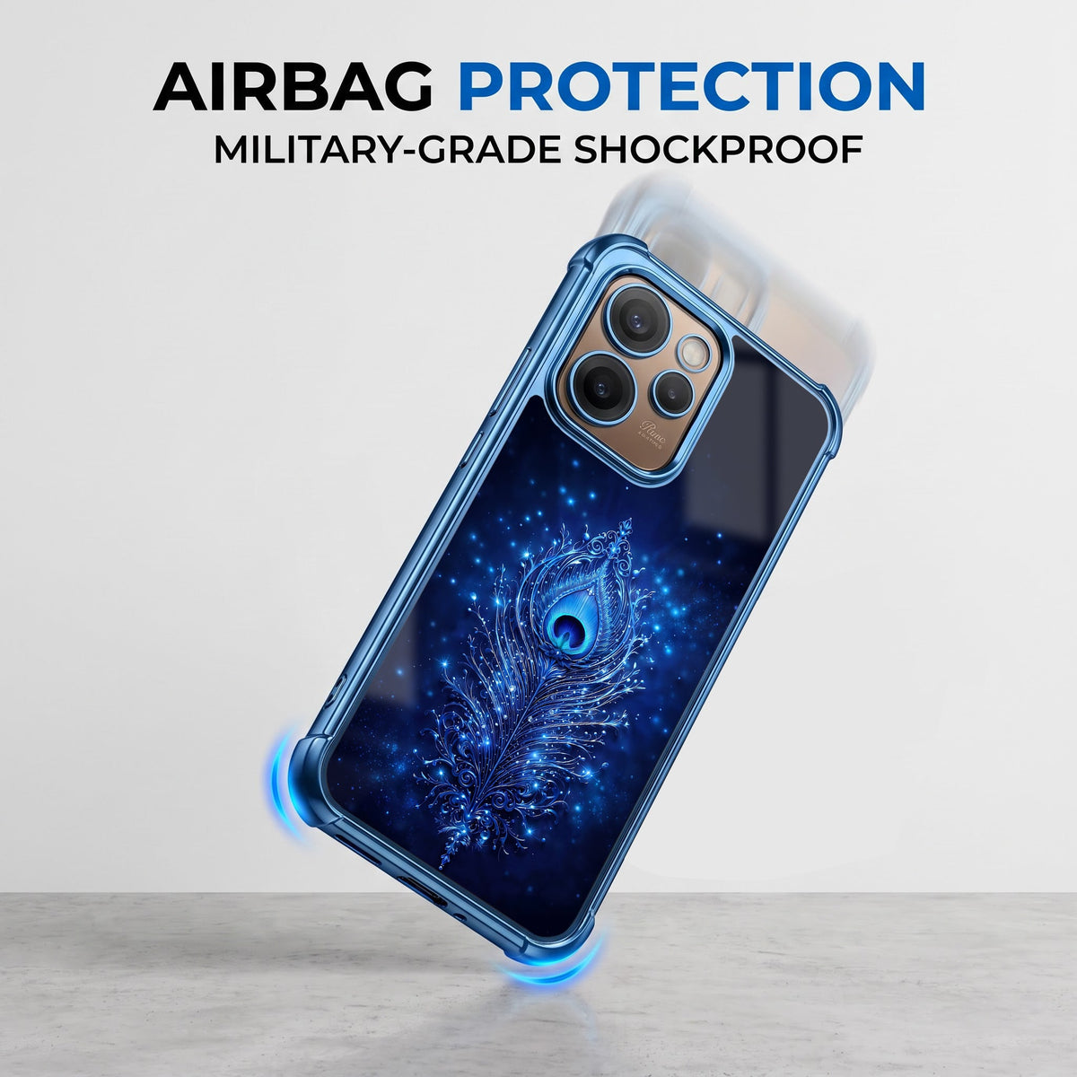 Oppo Reno 15 Pro Mini 5G Premium Peacock Feather Airbags Printed Back Case