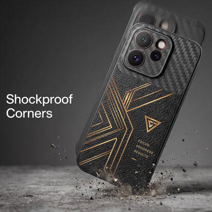 Oppo Reno 15 Pro Mini 5G Geometric Luxury Carbon Fiber Leather Hybrid Back Case