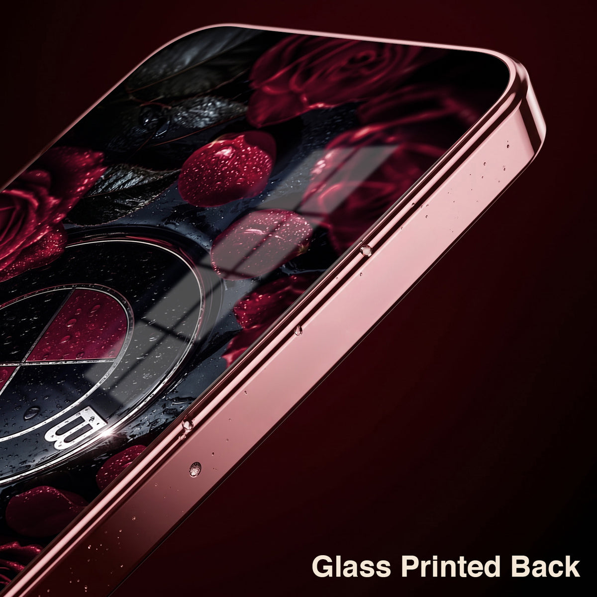 Vivo V70 5G BMW Logo Burgundy Electroplated Glass Back Case