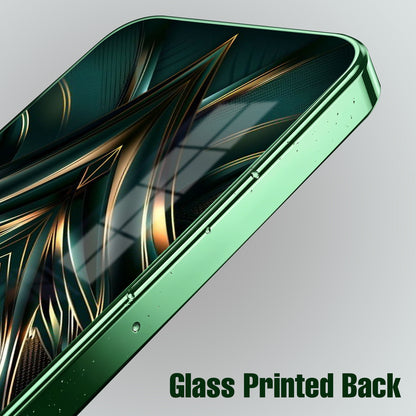 Vivo V70 5G Vortex 3D Arrows Green Electroplated Glass Back Case