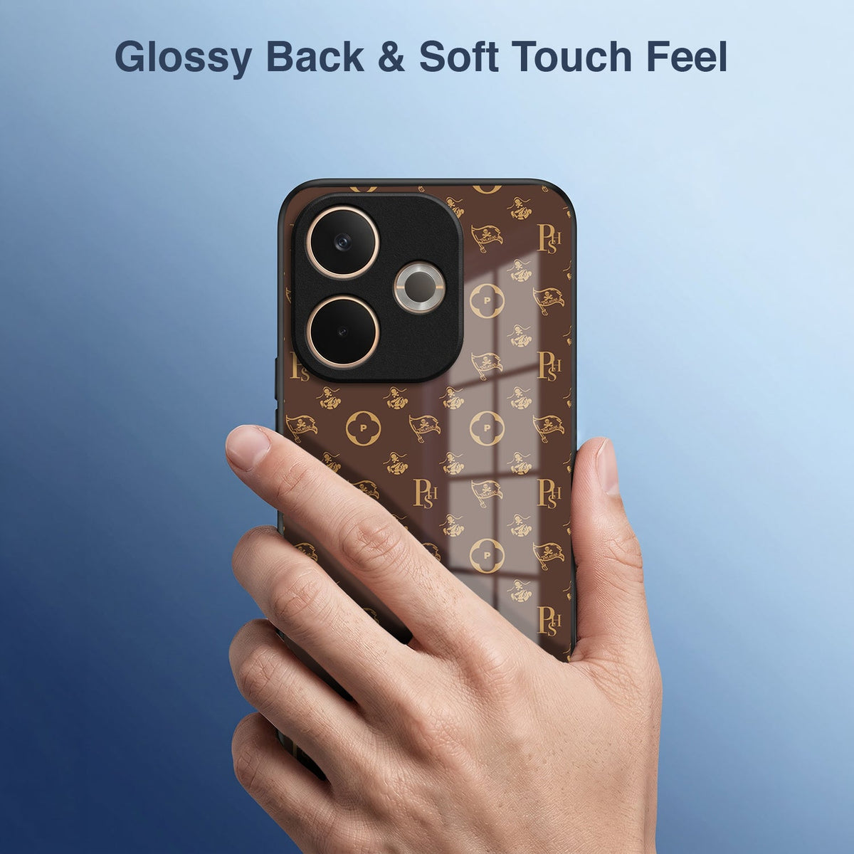 Oppo A5 Pro 5G Luxury Monogram Brown Acrylic Glass Back Case
