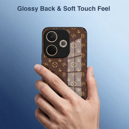 Oppo A5 Pro 5G Luxury Monogram Brown Acrylic Glass Back Case