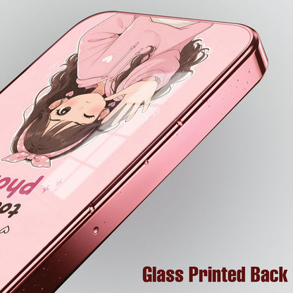 Vivo V70 FE 5G Luxury Anime Girl Pink Electroplated Glass Phone Back Case