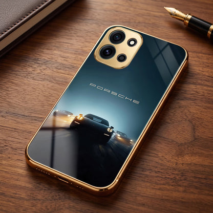 OnePlus Nord 6 5G Porsche Luxury Gold Electroplated Glass Phone Back Case