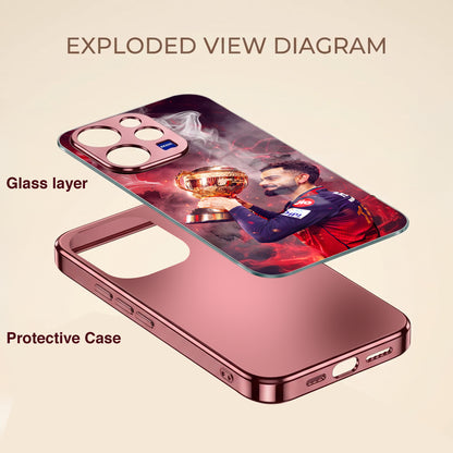Vivo V70 5G Virat Kohli Burgundy Electroplated Glass Back Case