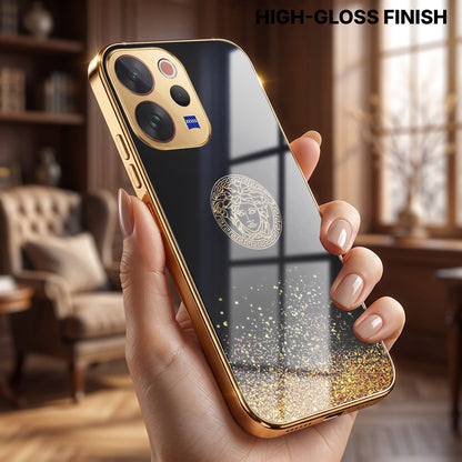 Vivo V70 5G Medusa Head Gold Electroplated Glass Phone Back Case