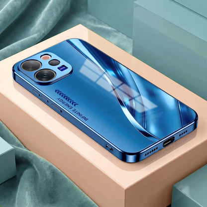 Vivo V70 5G Luxury Infinity Energy Blue Electroplated Glass Phone Back Case