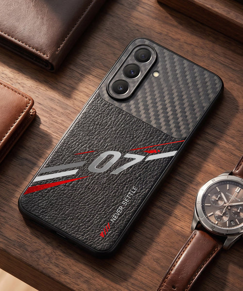 Samsung Galaxy A27 5G Racing Edition Carbon Fiber Leather Hybrid Back Case