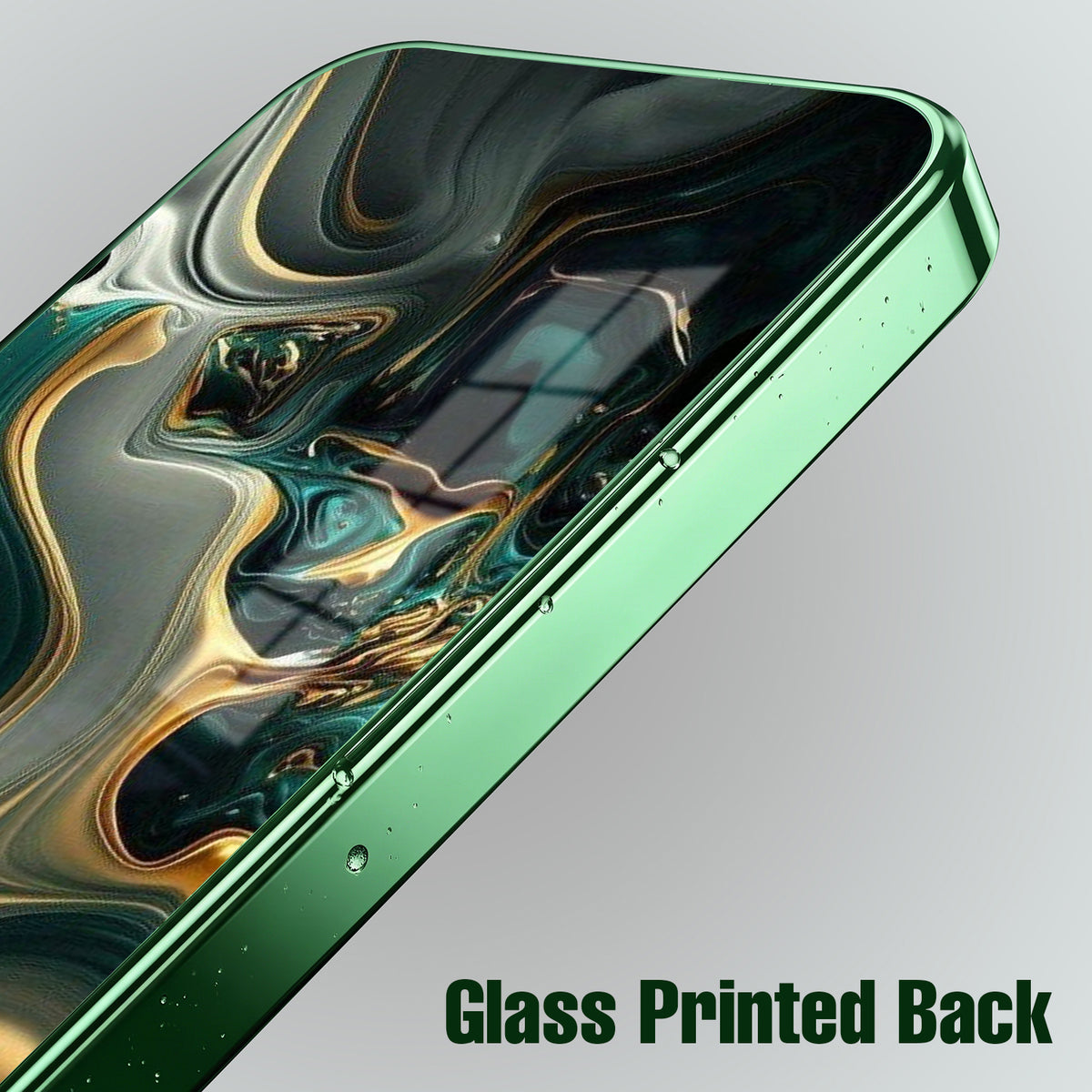 Vivo V70 Marble Green Electroplated Glass Back Case