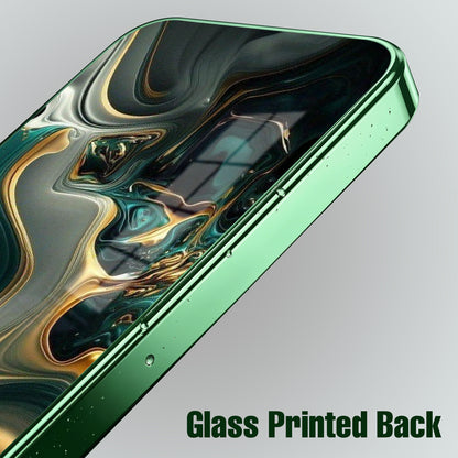 Vivo V70 Marble Green Electroplated Glass Back Case