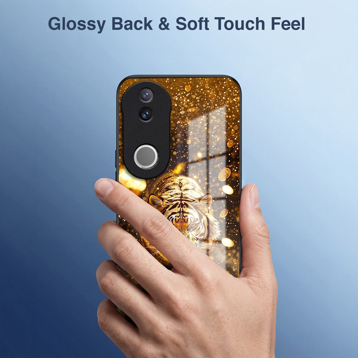 Vivo V50 5G Luxury Tiger Acrylic Glass Back Case