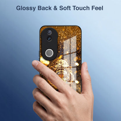 Vivo V50 5G Luxury Tiger Acrylic Glass Back Case