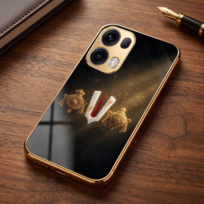 Oppo Reno 13 Pro 5G Royal Heritage Edition Gold Electroplated Glass Phone Back Case