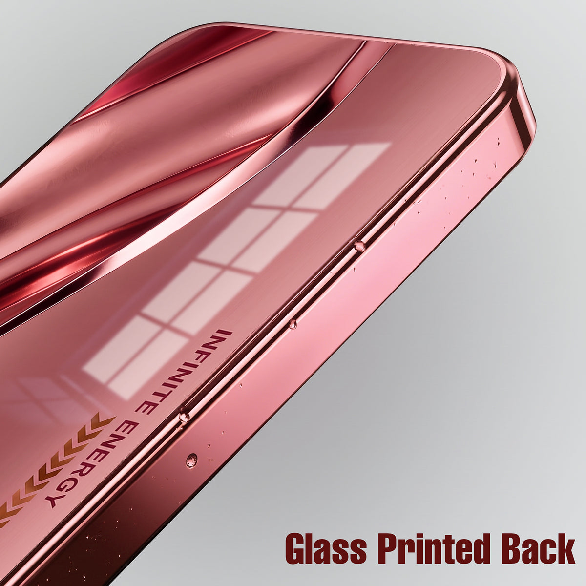 Vivo T5x 5G Luxury Infinity Energy Pink Electroplated Glass Phone Back Case