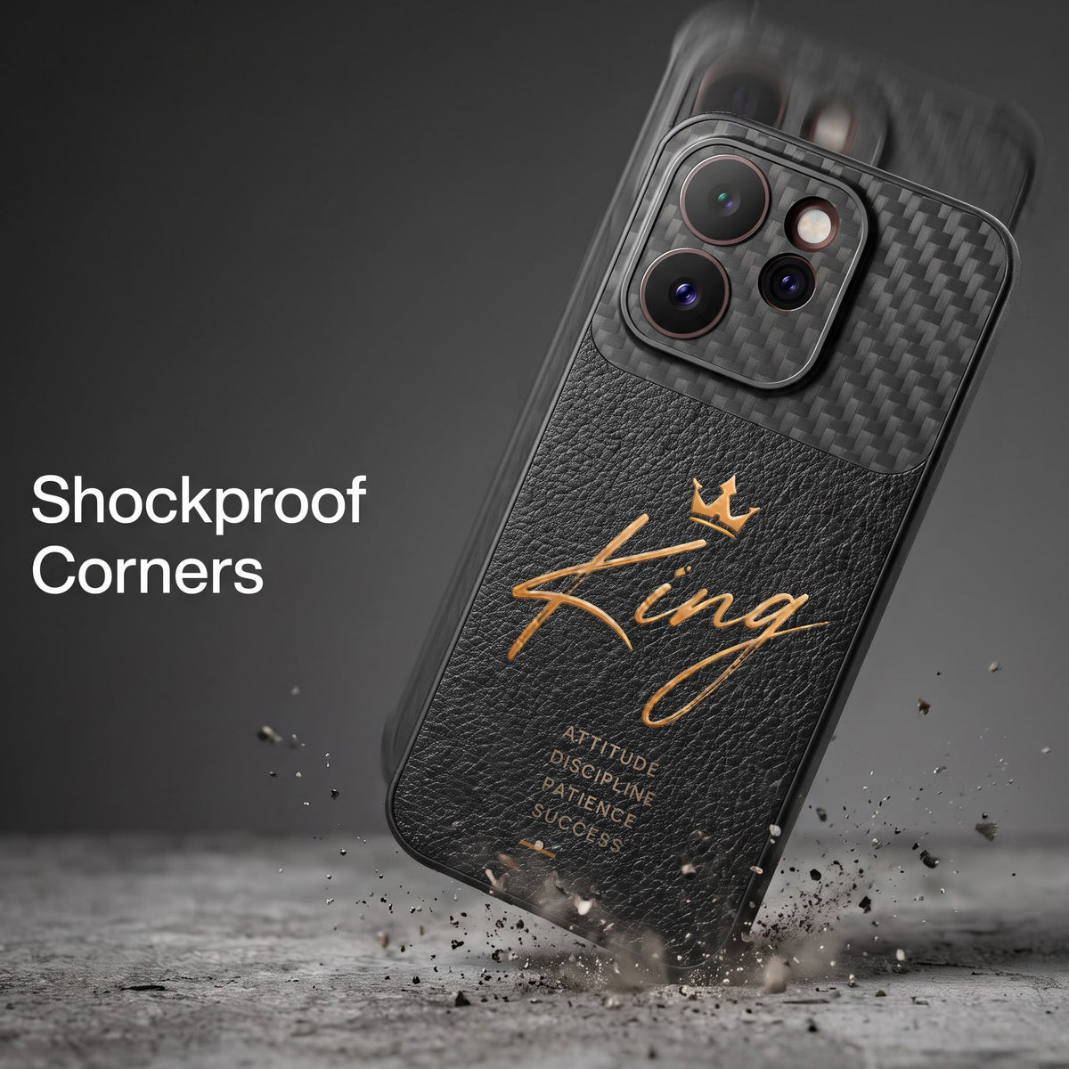 Oppo Reno 15 Pro Mini 5G  King Carbon Fiber Leather Hybrid Back Case