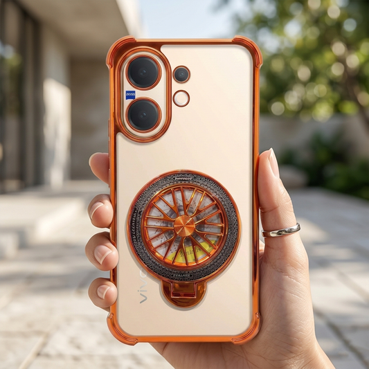 Vivo V60 5G Stress Buster Wheel Rotating Airbag Cosmic Orange Case
