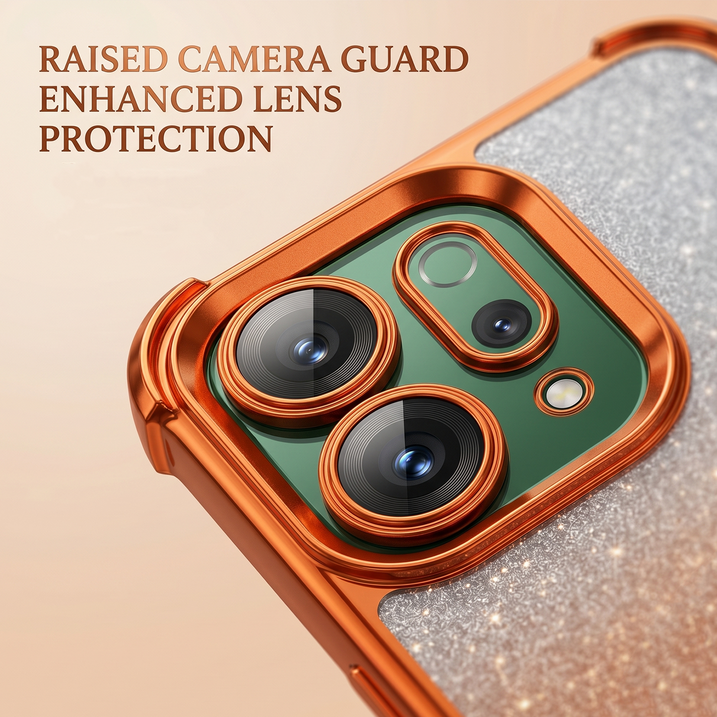 Oppo Reno 14 5G Stress Buster Wheel Rotating Shimmer Airbag Cosmic Orange Case
