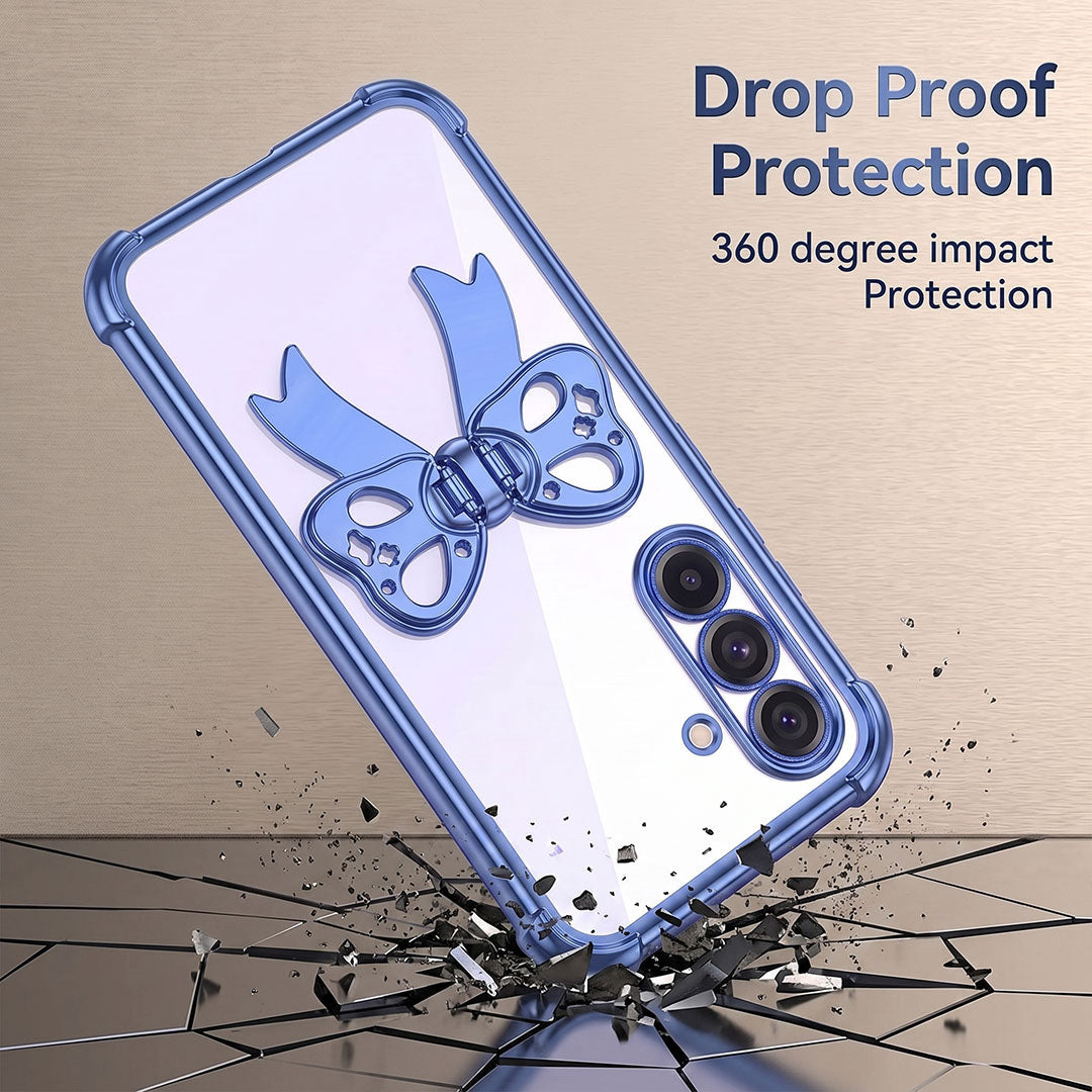 Samsung Galaxy A16 5G Stylish Bow Knot Transparent Shockproof Airbag Phone Case