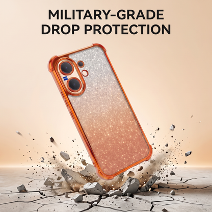 Vivo V60 5G Luxury Shockproof Shimmer Airbag Cosmic Orange Case