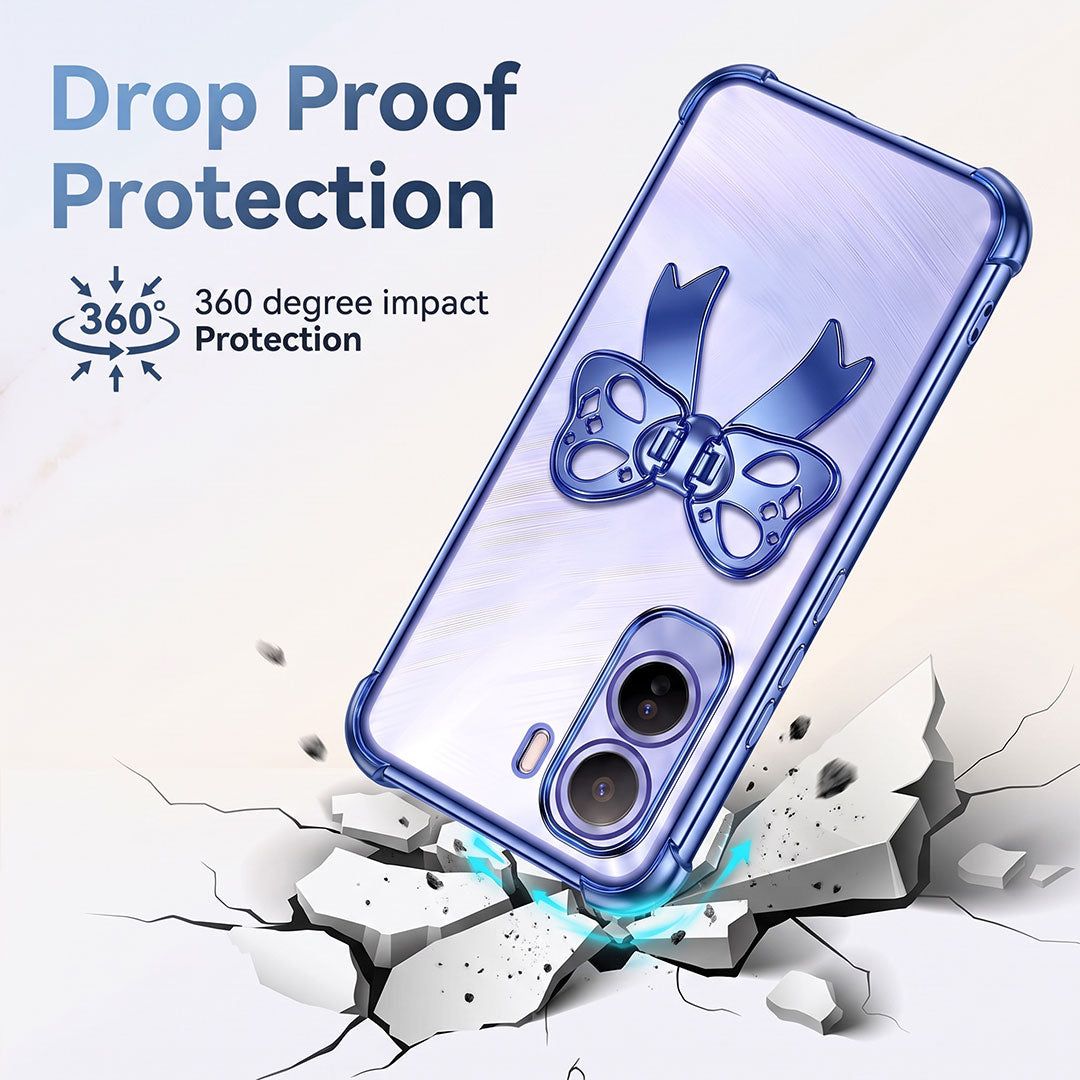 Vivo T5 Pro 5G Stylish Bow Knot Transparent Shockproof Airbag Phone Case