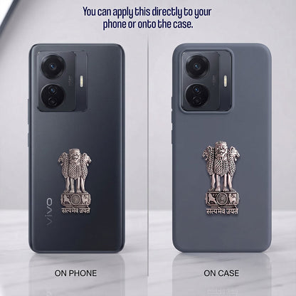 Vivo T1 Pro 5G Compatible Satyamev Jayate 3D Metal Emblem Sticker