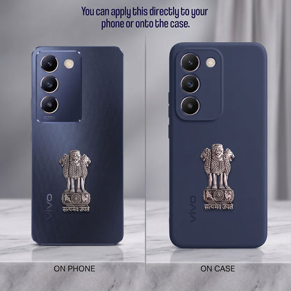 Vivo T3 5G Compatible Satyamev Jayate 3D Metal Emblem Sticker