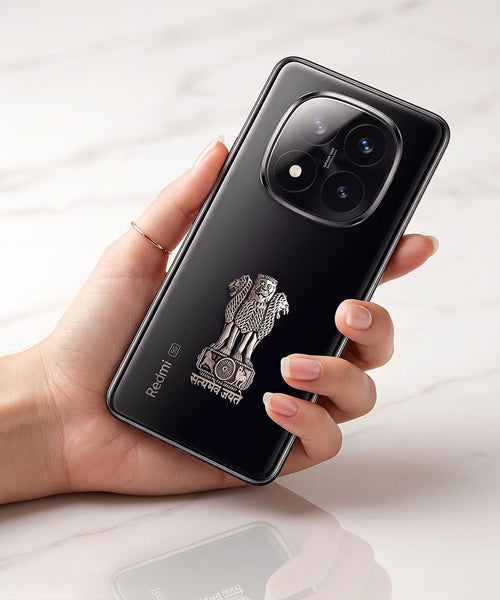 Redmi Note 14 Pro+ 5G Compatible Satyamev Jayate 3D Metal Emblem Sticker