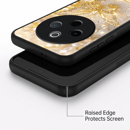Vivo T4 5G Golden Butterfly Acrylic Glass Back Case