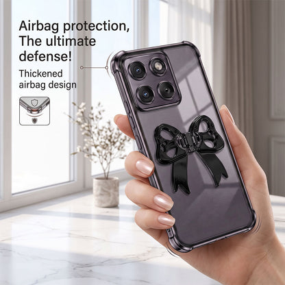 Motorola Edge 70 5G Stylish Bow Knot Transparent Shockproof Airbag Phone Case