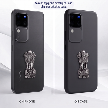Vivo V30 5G Compatible Satyamev Jayate 3D Metal Emblem Sticker