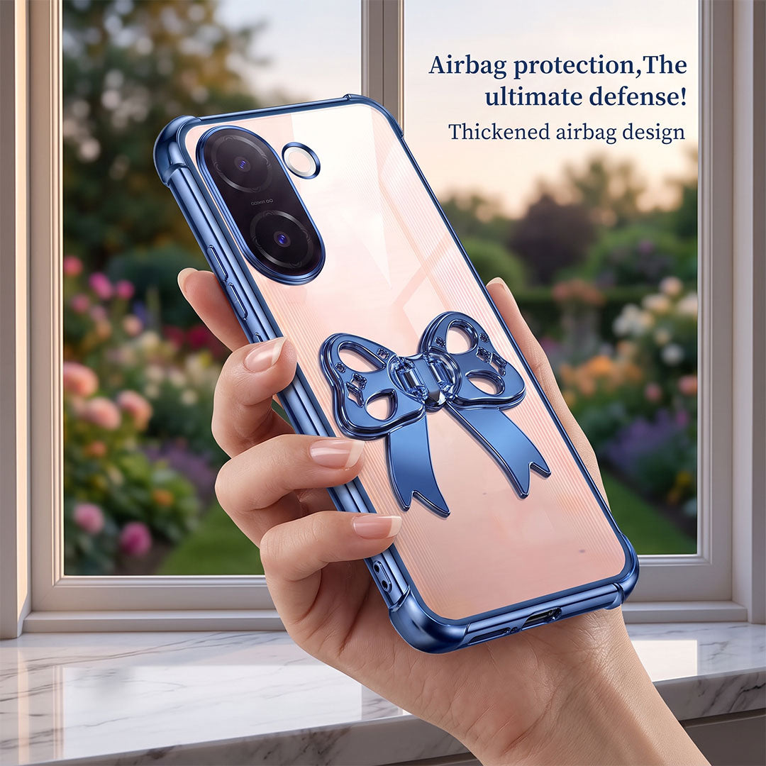 Vivo V60e 5G Stylish Bow Knot Transparent Shockproof Airbag Phone Case