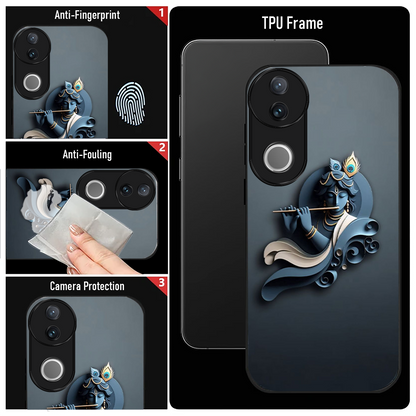 Vivo V50 5G Premium Acrylic Shockproof Glass Back Case (Krishna Ji)