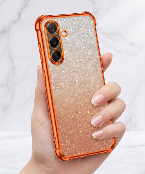 Samsung Galaxy A36 5G Luxury Shockproof Shimmer Airbag Cosmic Orange Case