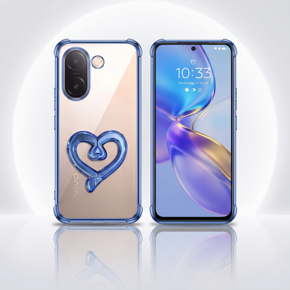 Vivo V60e 5G Premium Heart Transparent Shockproof Airbag Phone Case