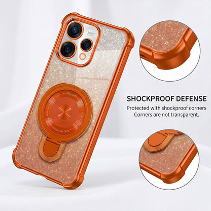 Oppo Reno 15 5G Invincible Bracket Ring Stand Shimmer Airbag Cosmic Orange Case