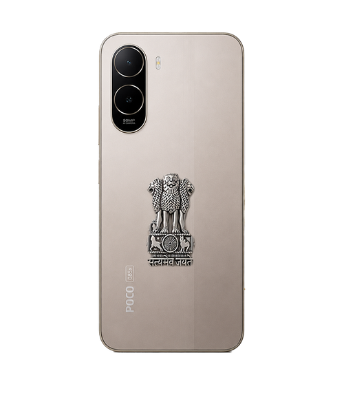 POCO C81 5G Compatible Satyamev Jayate 3D Metal Emblem Sticker