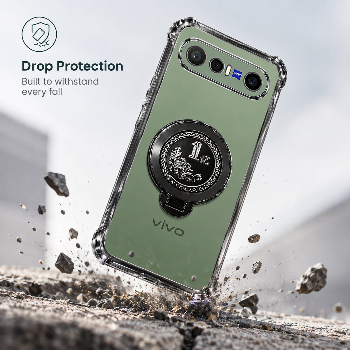 Vivo X300 FE 5G Premium Billion Wheel Rotating Shockproof Airbags Case