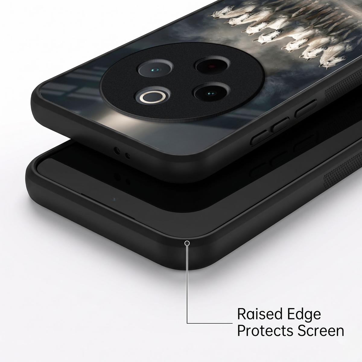 Vivo T4 5G Running Horses Acrylic Glass Back Case