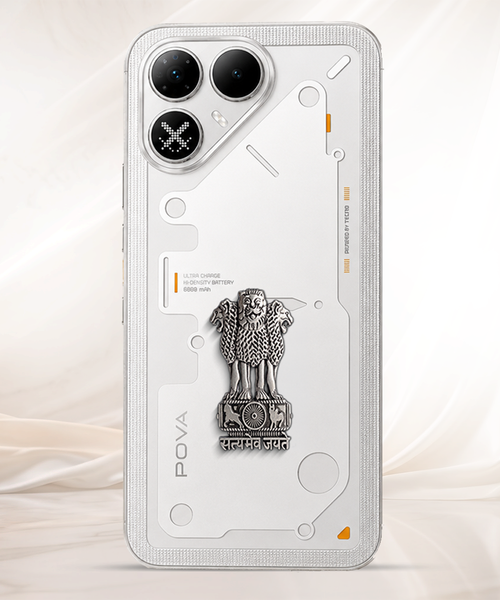 Tecno Pova 8 5G Compatible Satyamev Jayate 3D Metal Emblem Sticker