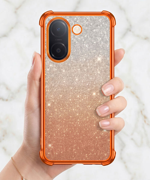 Vivo V60e 5G Luxury Shockproof Shimmer Airbag Cosmic Orange Case