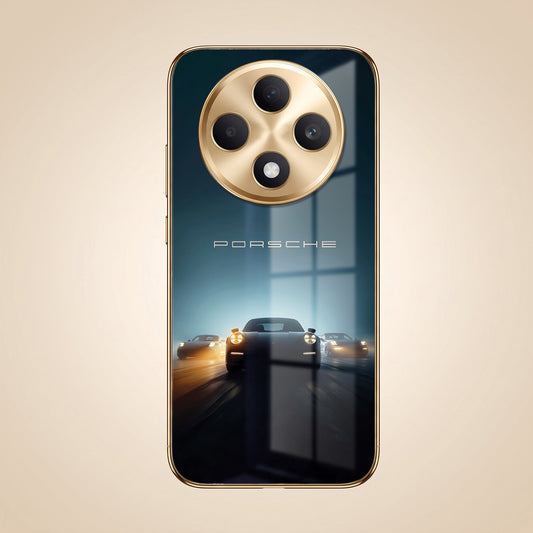 Oppo F27 5G Porsche Luxury Gold Electroplated Glass Phone Back Case