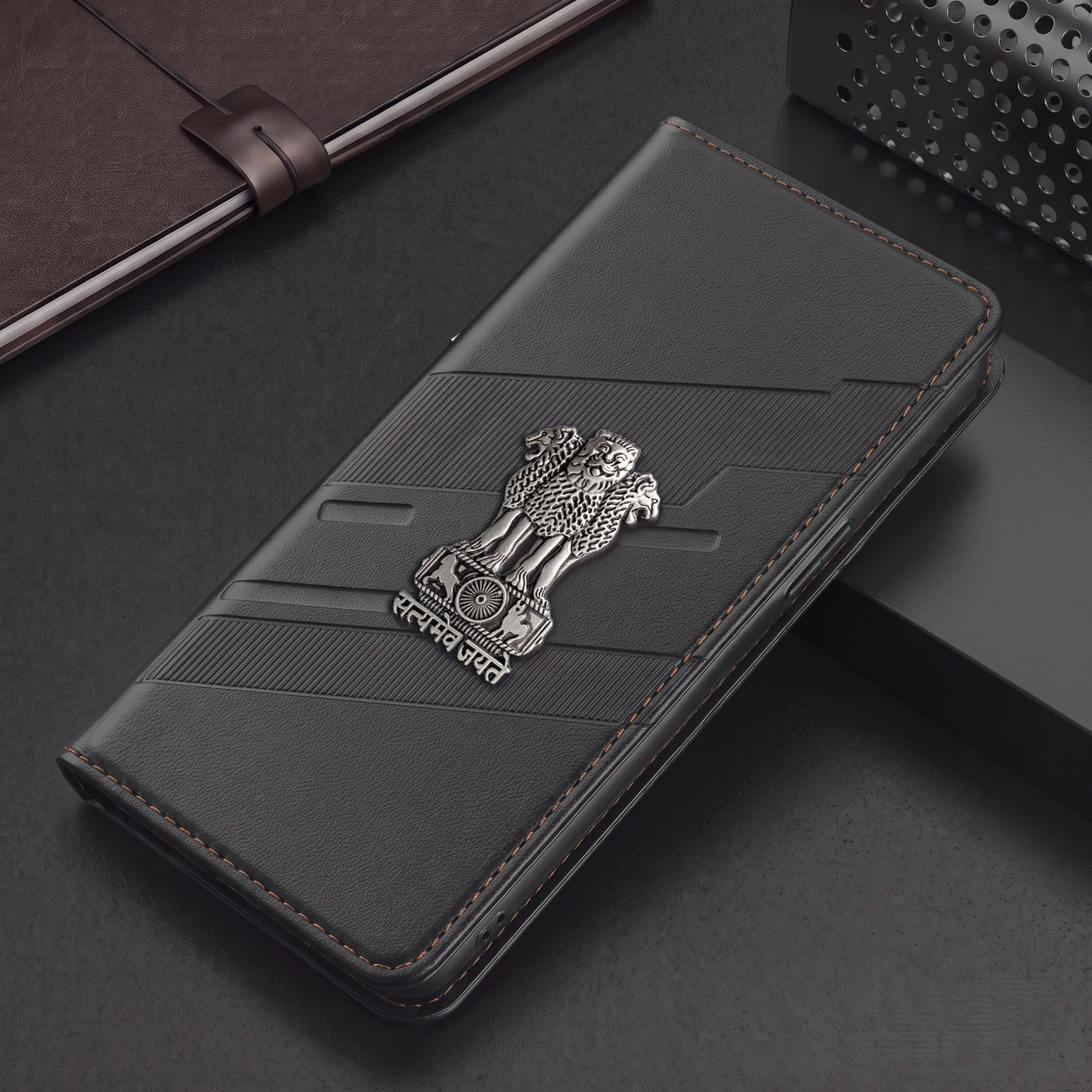Vivo T4 5G Satyamev Jayate 3D Emblem Magnetic Flip Wallet Case